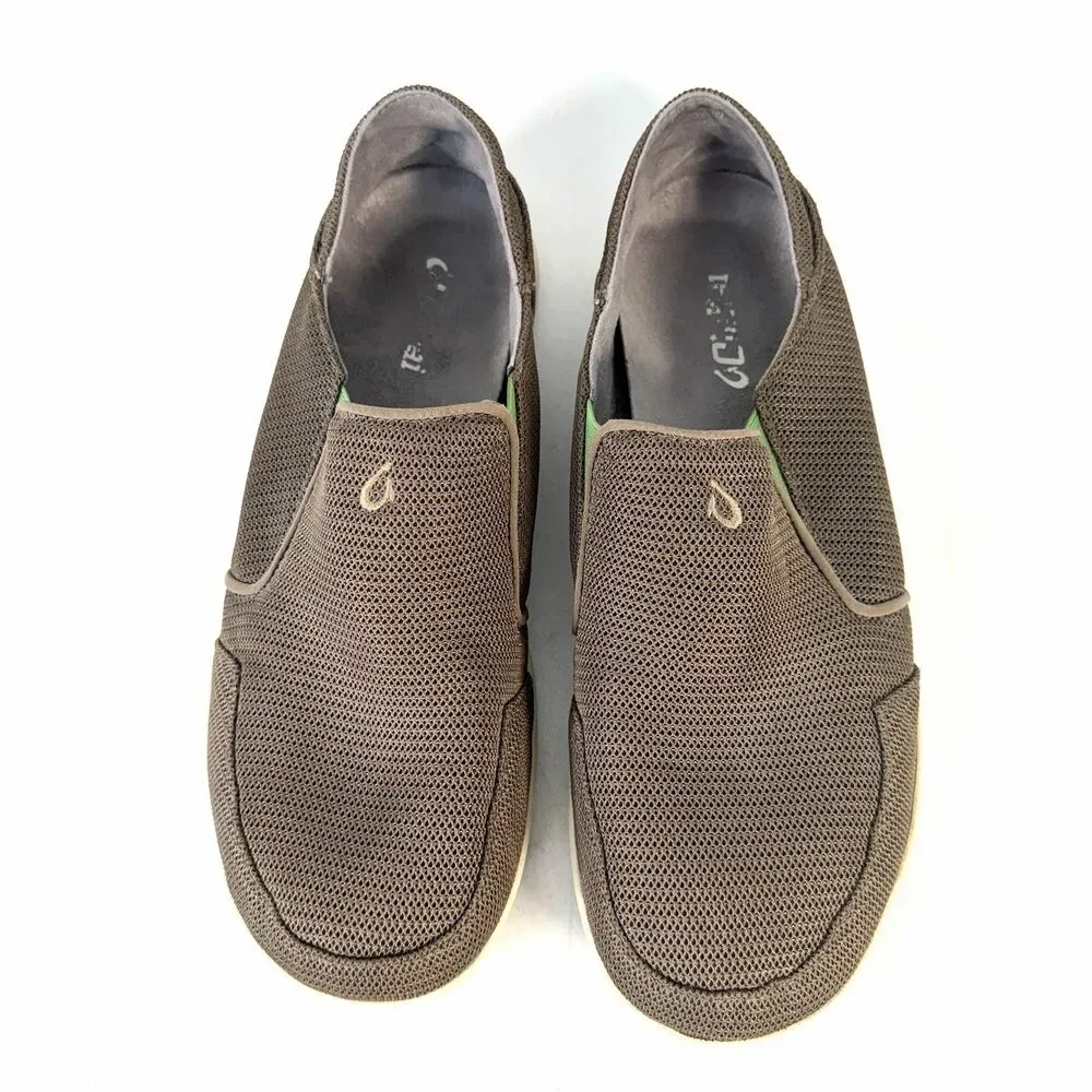 Olukai Nohea Mesh 10188-13AP Mustang Lime Peel Shoes Slip On Men’s Size 10